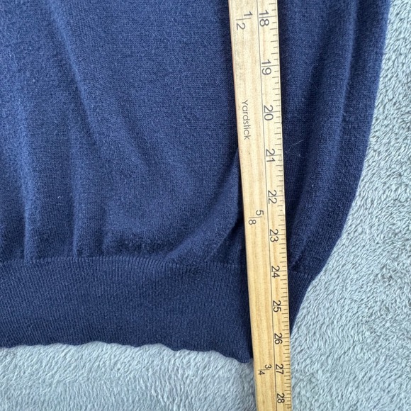 Peter Millar Mens Navy‎ Quarter Zip Pullover Sweater XL Merino Wool Cotton Blend - Picture 6 of 8